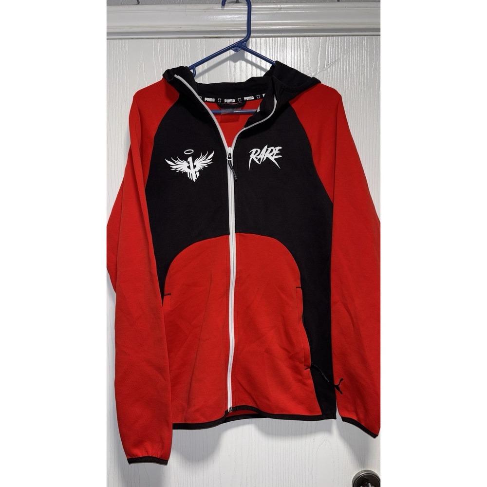 Puma Rare Dime Lamelo Red Black Men's Size Small Hoodie Jacket 621726 01